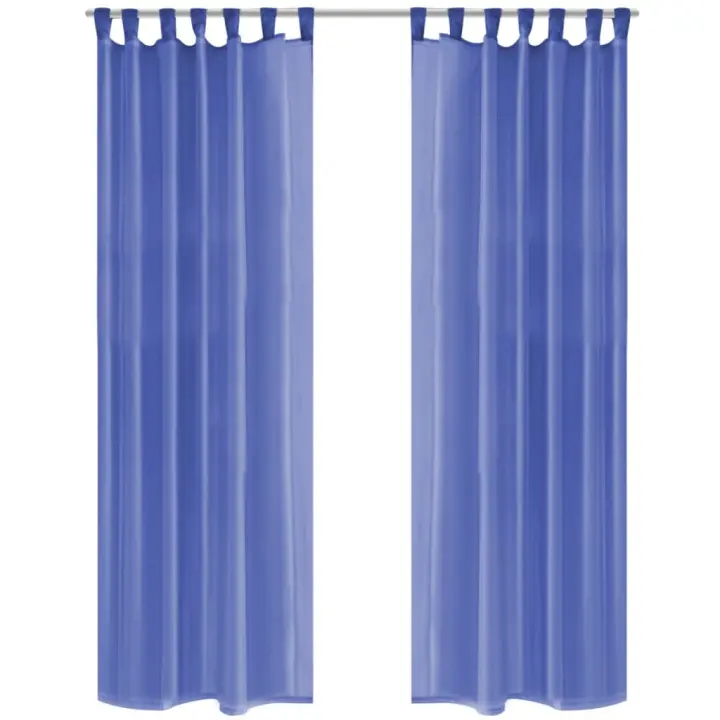 vidaXL 2x Cortinas Transparentess 140x225cm Visillo Ventana Decoración Color Blanco,  Crema,  Tuquesa y mas - 1