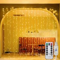 Guirnalda De Luces LED Para Ventanas 6x3M/3x3m Con Control Remoto Y Alimentación USB Decoración Navideña Para Hogar Y Jardín - details 17