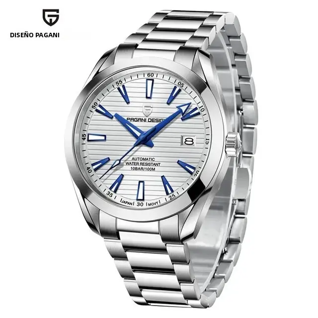 Reloj Mecánico Para Hombre PAGANI DESIGN Japón Con Cristal De Zafiro Resistente Al Agua 100M Acero Inoxidable Displayed Arabic Numeral Markers Calendario Completo Resistente Al Shock - 1