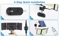 Lámpara Solar Exterior Con 3 Modos De Iluminación 348LED Luz De Pared Con Sensor De Movimiento PIR Impermeable Para Jardín Y Garage - details 5