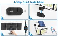 Lámpara Solar Exterior Con 3 Modos De Iluminación 348LED Luz De Pared Con Sensor De Movimiento PIR Impermeable Para Jardín Y Garage - details 5