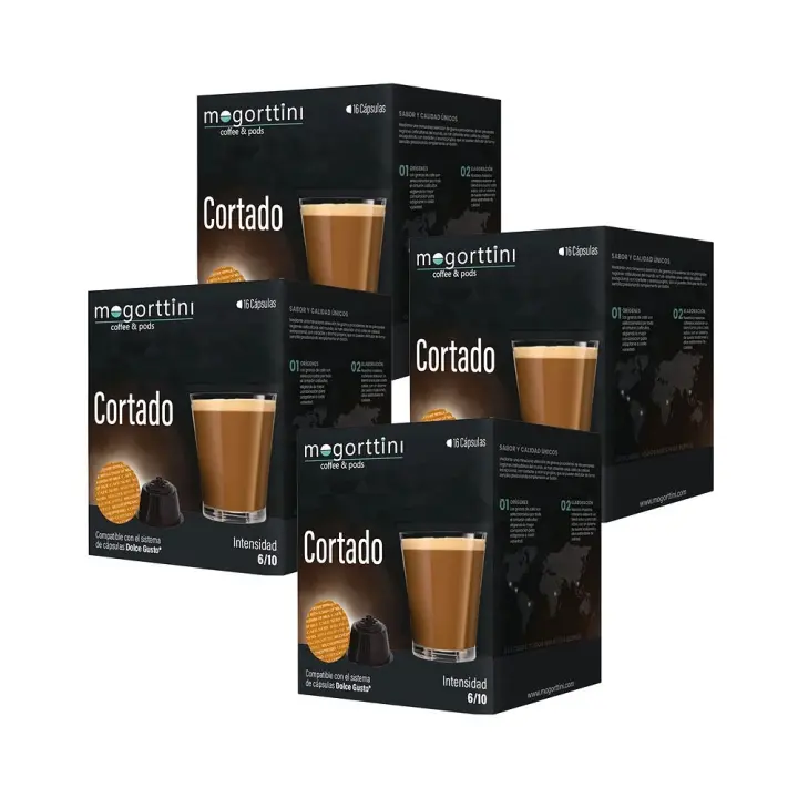 Cortado Mogorttini 4 cajas de 16 cápsulas compatibles Dolce Gusto 8436583660713 - 1