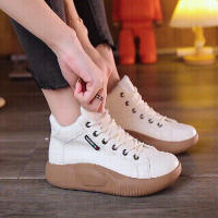 Zapatos Casuales Para Mujer Versátiles Y Moda Retro Altas a La Cintura Impermeables Con Suela Gruesa Zapatos De Tren Crustáceo Primavera Otoño - details 5