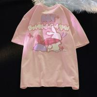 Camiseta De Hombre Con Estampado De Conejo M-8XL Estilo Coreano Casual Versátil Manga Corta Cuidado Con Químicos No Presente - details 4