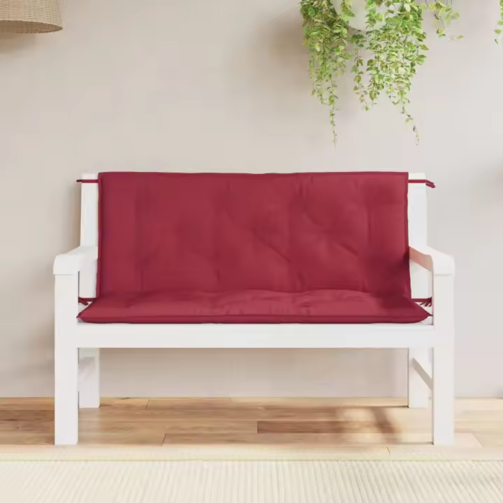 Fundas de Banco de Jardín 2 UDS Rojo 120x50x7 cm - 1