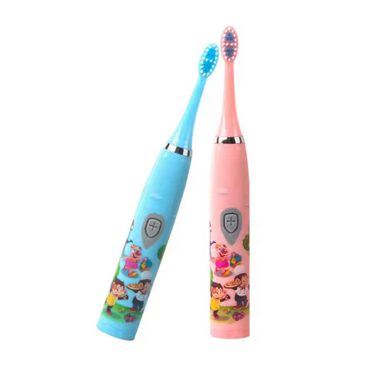 Cepillo De Dientes Eléctrico Para Niños Sonic Colorido Con Imagenes De Dibujos Animados Recargable Por USB Briciole Suave Impermeable Con Cabeza De Reemplazo - 1