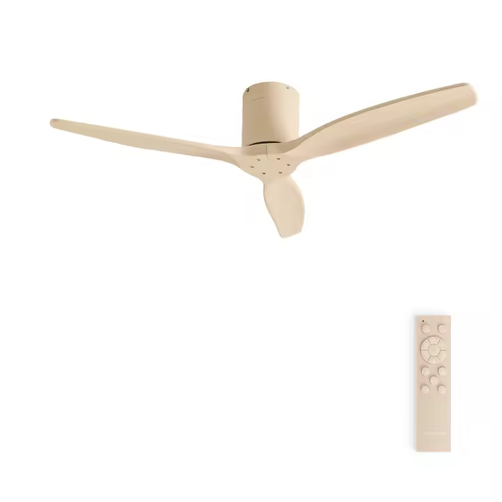 CREATE - Ventilador de techo 40W (Ø132cm) silencioso motor arena con aspas de ABS técnico color arena - WIND CALM - 1