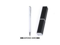 Lote de 20 Bolígrafos Antonio Miró de aluminio surtidos en plata y blanco con en un elegante estuche de aluminio -  regalos para invitados de boda comuniones bautizos aniversarios - details 1