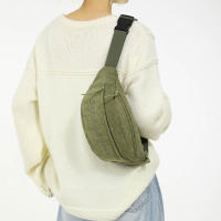 Bolsa De Cintura Para Mujer De Corduroy Con Bordado De Letras Bolso Transversal De Moda Bolso De Hombro Y Pecho - details 1