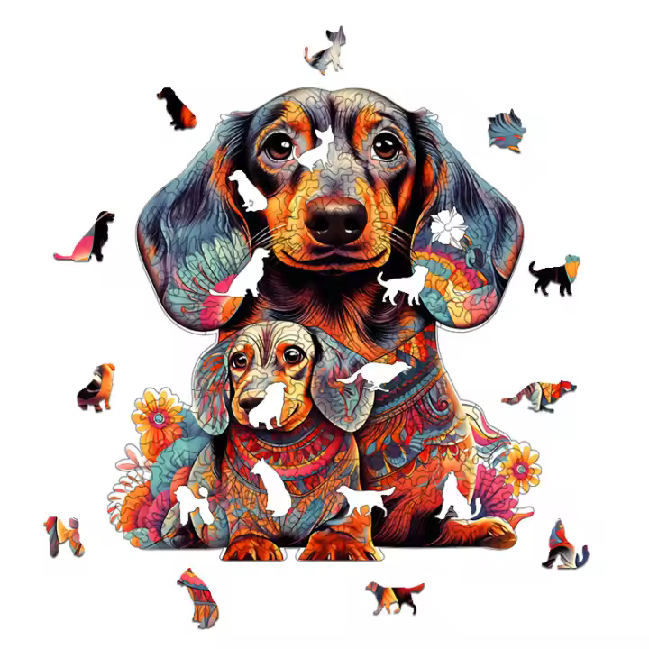 Rompecabezas De Madera 3D En Forma Irregular Con Diseño De Perro Juguetes Educativos A3 A4 A5 Para Adolescentes Y Adultos Regalo De Festivales - 1
