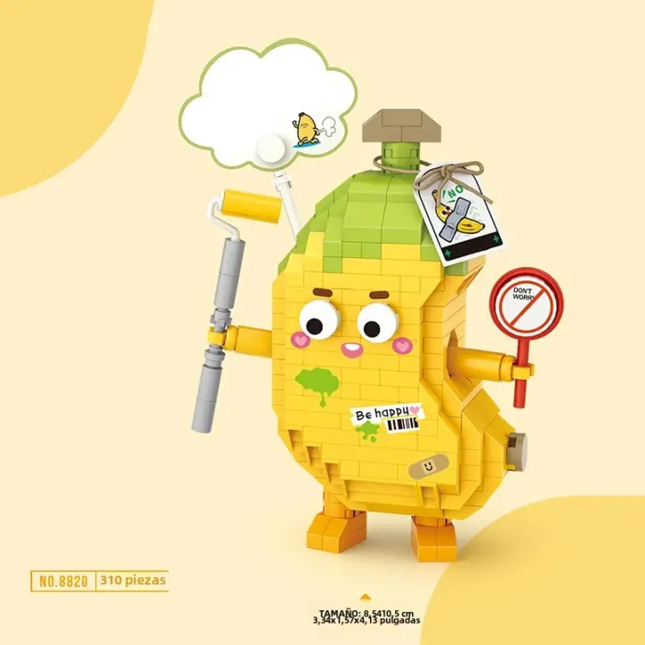 Bloques De Construcción Creativos Frutas Plátano Aguacate Durazno Pequeño Partícula Juguetes Para Niños Decoración Del Hogar Regalos - 1