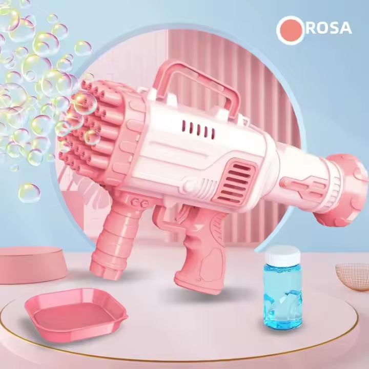 Pistola De Burbujas Automática Para Niños Con Luz Máquina De Burbujas Eléctrica Juguete Para Juego Al Aire Libre Regalo Para Niños - 1