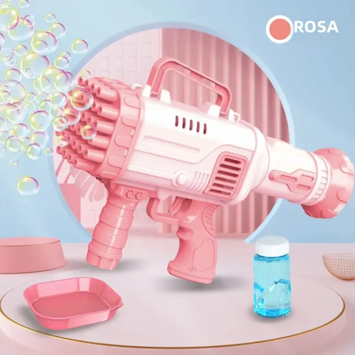 Pistola De Burbujas Automática Para Niños Con Luz Máquina De Burbujas Eléctrica Juguete Para Juego Al Aire Libre Regalo Para Niños - 1