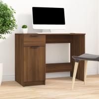 vidaXL Escritorio de madera contrachapada 100x50x75 cm en color Blanco/Marrón roble/Roble Sonoma y más | estructura resistente ideal para salón dormitorio o estudio - details 1