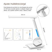 Lámpara De Escritorio LAOPAO 10W QI Carga Inalámbrica Con Calendario Alarma De Temperatura Y Luz De Escritorio Protección Ocular Para Negocios Y Estudio - details 7