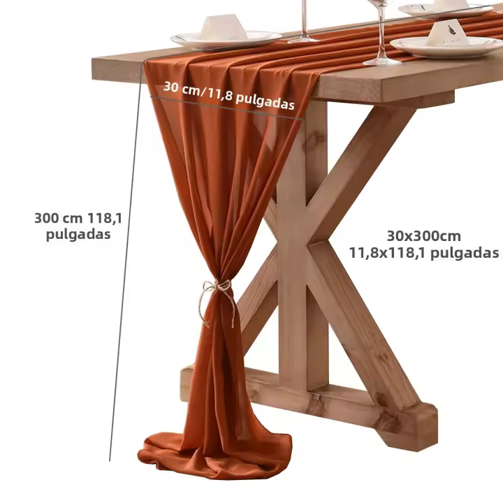 Corredor De Mesa De Seda Bohemia Romántica 30cm*300cm Para Boda Cumpleaños Fiesta De Novia Día De San Valentín Decoración De Mesa - 1