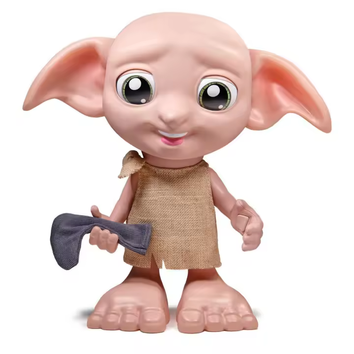 SPIN MASTER - Wizarding World, Harry Potter, Muñeco de elfo interactivo Magical Dobby de 21,6 cm con calcetín y más de 30 sonidos y frases, Juguetes para niños y niñas a partir de 6 años - 1