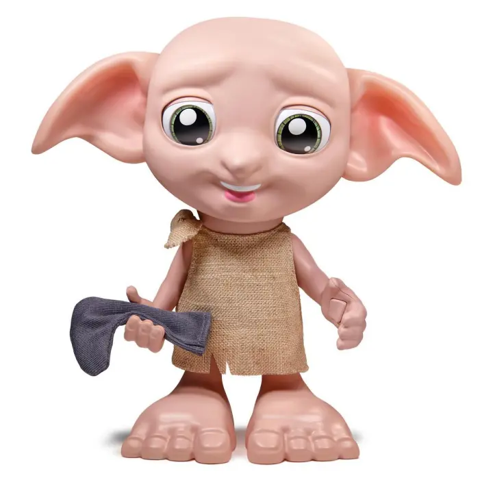 SPIN MASTER - Wizarding World, Harry Potter, Muñeco de elfo interactivo Magical Dobby de 21,6 cm con calcetín y más de 30 sonidos y frases, Juguetes para niños y niñas a partir de 6 años - 1
