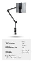 Soporte De Tableta Para Cama Con Brazo Largo Soporte Giratorio De 360° Para iPad Y Teléfonos Móviles De 4 a 12.9 Pulgadas Montaje En Lado De Escritorio Material De Aluminio - details 14