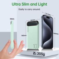 Cargador portátil 10000mAh Delgado USB C Banco de Potencia de entrada y salida con Pantalla LED Batería externa Ligera Compatible para iPhone 14/13/12, iPad, Samsung, etc. (verde) - details 2