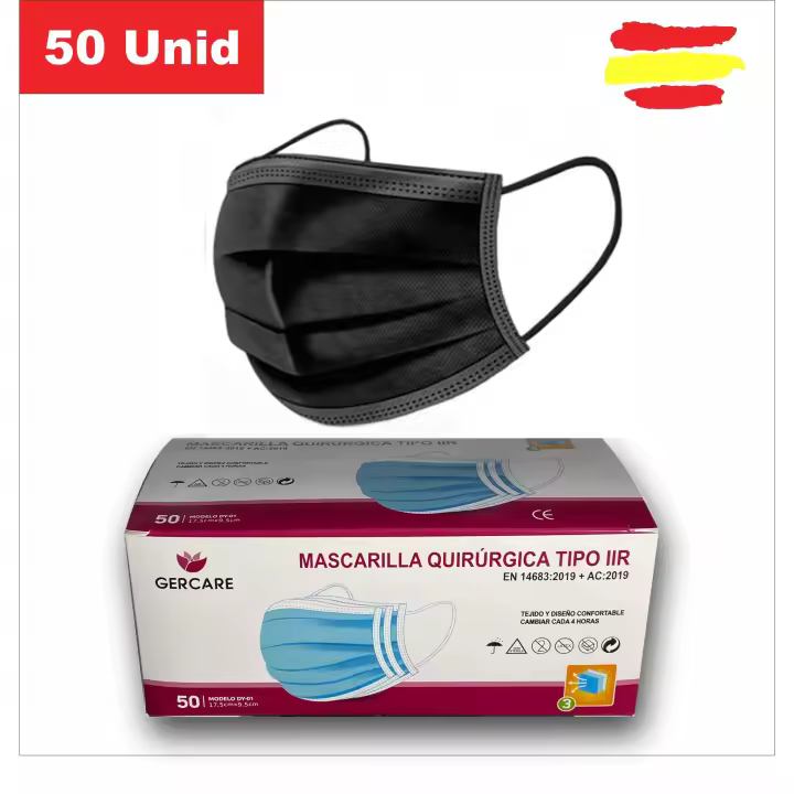 wonduu MASCARILLAS HIGIÉNICAS QUIRÚRGICAS DESECHABLES, TIPO IIR - 1