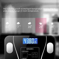 Báscula De Cuerpo Con LED Digital Inteligente Sincronizada Con La Energía De La Batería Escala Electrónica De Salud Familiar De Vidrio Reforzado Cuadrada Máxima Capacidad De 200KG - details 9