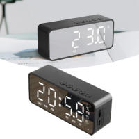 Reloj despertador inteligente Digital Multicional Bluetooth 5,0 Acabado de esesespejo Altavoz Para Room W - details 3