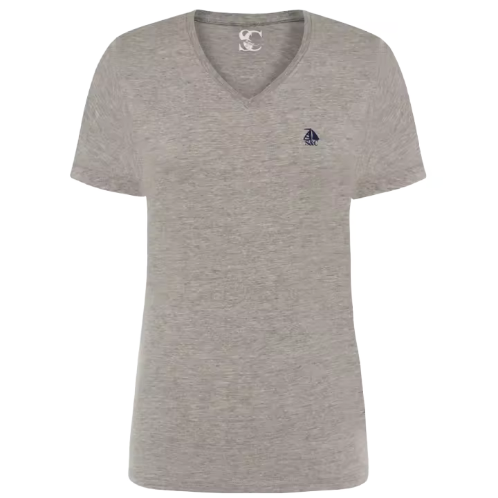 marca SC Original - Camiseta de Mujer Manga Corta Cuello Pico - Elástico Doble Cuello Pico - Algodón - Diseñada en España - Variedad de Colores para Combinar - Custom Fit - 1