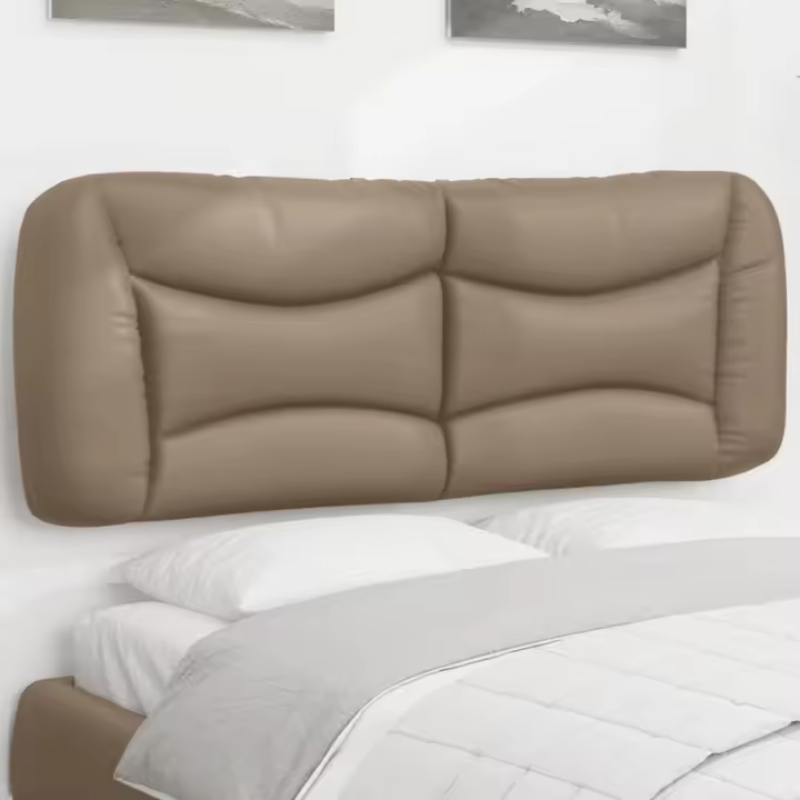 vidaXL Cabecero de cama acolchado cuero sintético capuchino 120 cm - 1