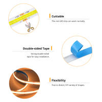 Tira De Luz LED COB Flexible 2Pin 3Pin 12V 24V 1m 2m 3m 4m 5m CCT Calor Blanco Natural Blanco Dimmable Lámpara Bandeja 3000K 4000K 6500K Para El Dormitorio - details 5