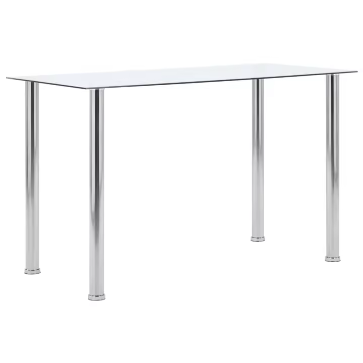 vidaXL Mesa de comedor vidrio templado transparente 120x60x75 cm - 1
