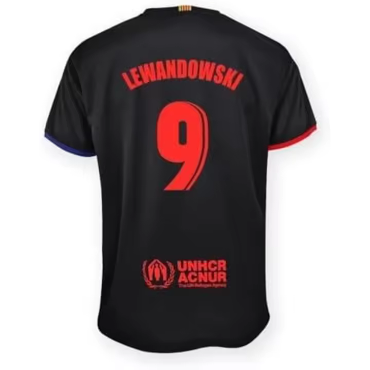 Camiseta Deportivo Oficial del Barça Lewandoski  Negro 2ª Equipación 24/25 Roger's Deportivas Productos (Licencia) para Adultos - 1