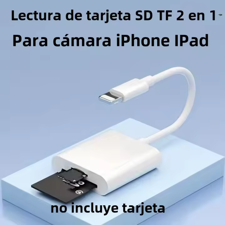 Lector De Tarjeta De Memoria Para iPhone Adaptador SD TF a 8Pin Lector De Cámara OTG Cable De Datos Compatible Con iPhone 14 13 12 - 1