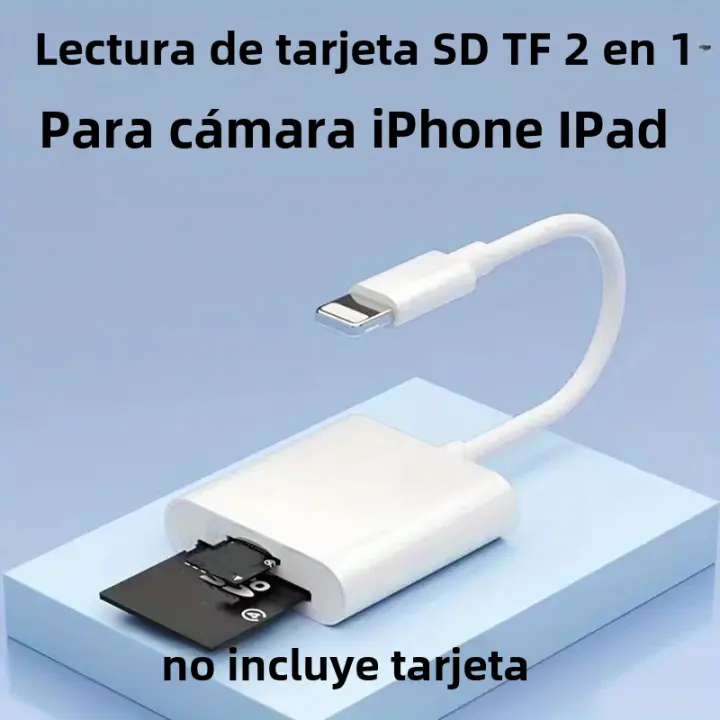 Lector De Tarjeta De Memoria Para iPhone Adaptador SD TF a 8Pin Lector De Cámara OTG Cable De Datos Compatible Con iPhone 14 13 12 - 1