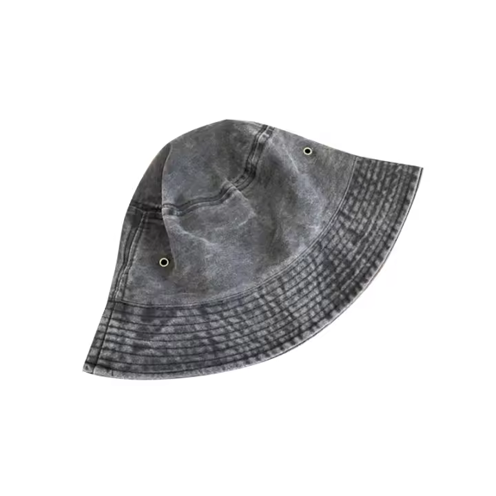 Gorro De Pescador De Leno Estilo Coreano Color Sólido Retro Lavado Sombrero De Vaquero Para Hombres Y Mujeres Con Pico Ancho Protección Solar Casual - 1