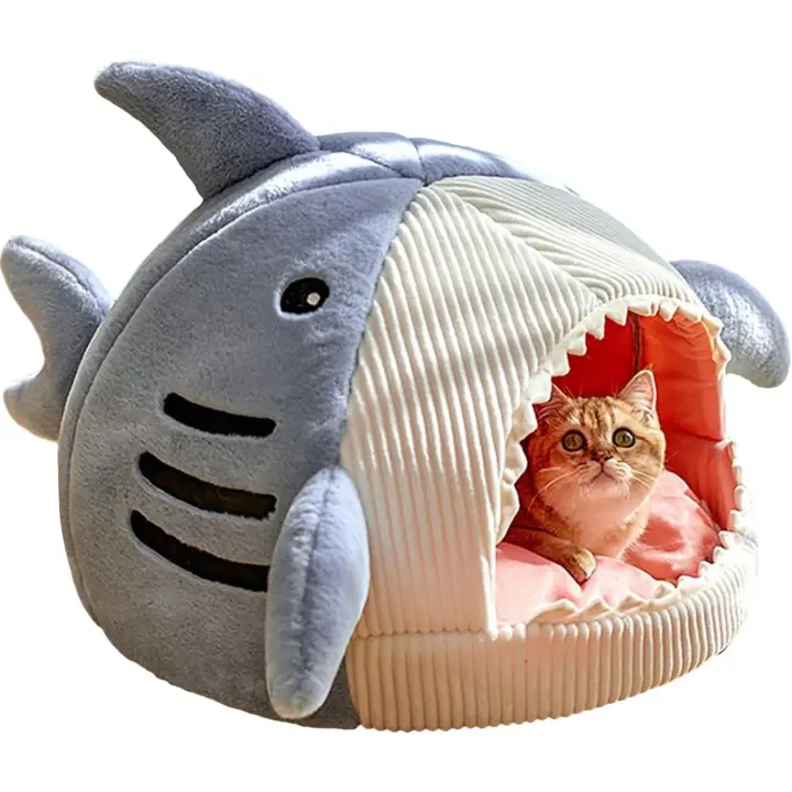 Cama para Gatos con forma de Tiburón, nest para perros y Gatos semicerrado, CR - 1