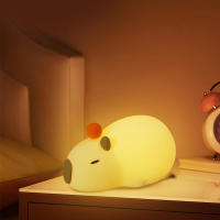 Lámpara Nocturna Para Niños De Silicona Capybara Cartoon USB Recargable Con Temporizador Y Regulación De Brillo Luces De Noche Decorativas Para Habitación - details 19