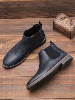 Botas Chelsea Retro Para Hombre 2024 Comodidad Moda Cuero Sintético Botas De Tobillo Encima De La Rodilla Material De Suela TPR - details 7