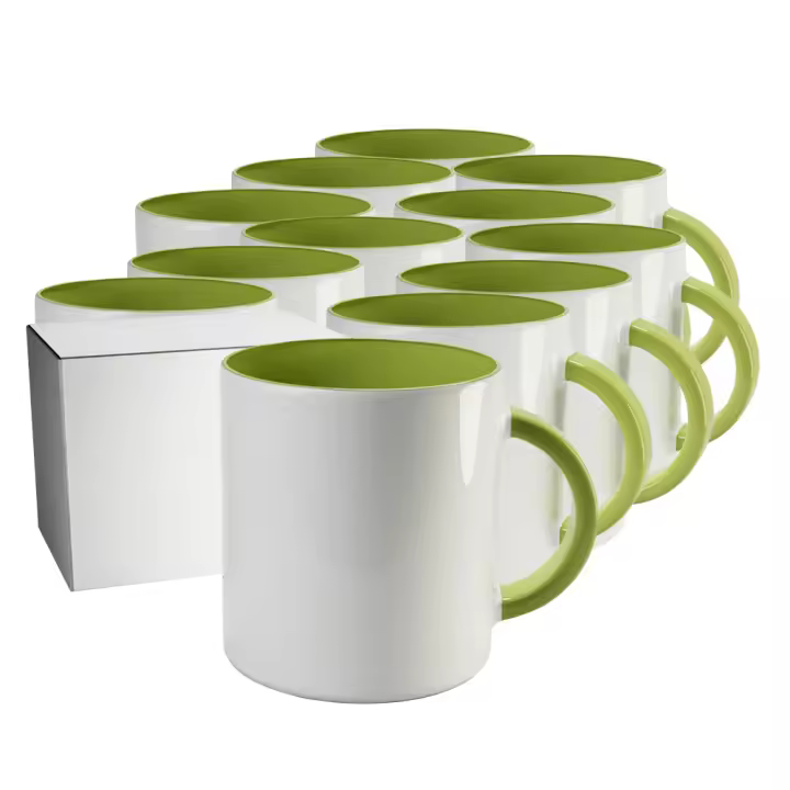 PixColor – 48 tazas de sublimación blancas, interior de varios colores disponibles | Caja individual neutra | 350ml (11oz) | Categoría AAA | Aptas para microondas y lavavajillas | Compatible con Cricut - 1