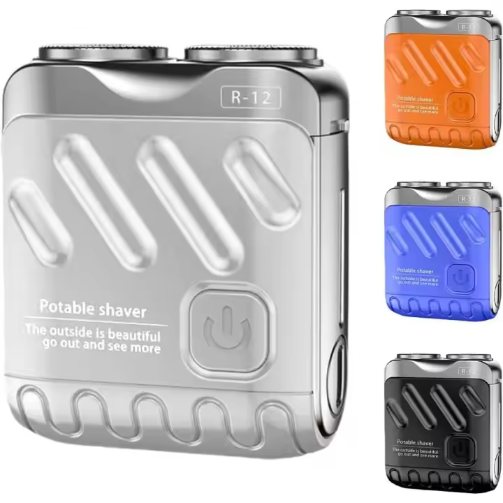 Afeitadora eléctrica para equipaje, mini afeitadora portátil mejorada para hombres, mini afeitadora de barba y diseño de maleta portátil, afeitadora de viaje para hombres (naranja) - 1