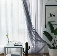 Double string of light-transmitting white gauze curtains gauze curtains drape semi-light-blocking balcony thin window gauze floating window Nordic transparent - details 5