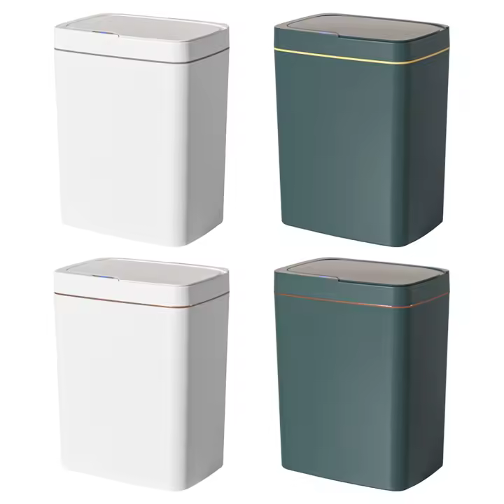 Basurero Automático Recargable 15/18L Con Sensor De Movimiento Silencioso Para Cocina Baño Dormitorio Ecológico De Plástico Rectangular - 1