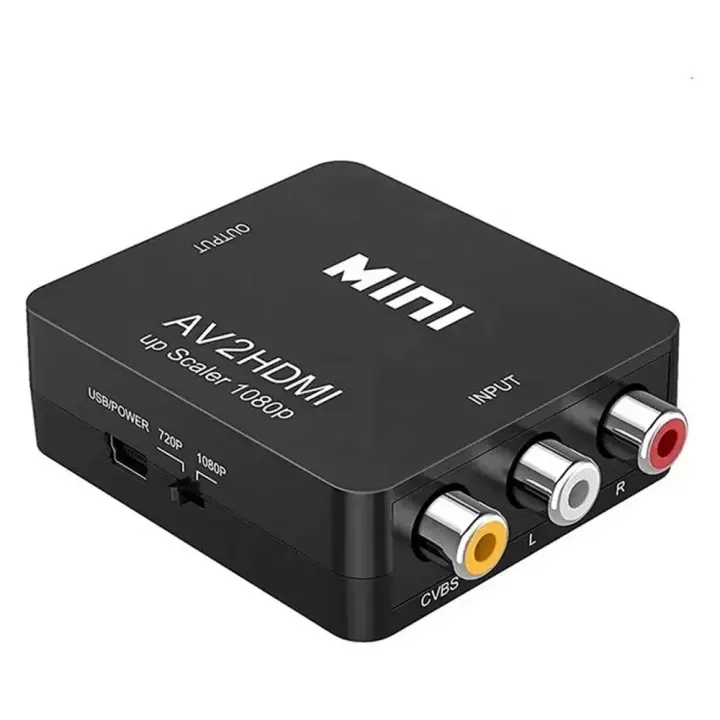 AV2HDMI Mini Converter AV To HDMI Adapter RCA to HDMI 1080P HD Video Audio - 1