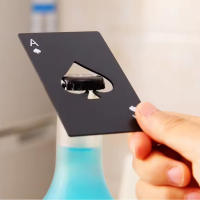 Abrepuertas De Acero Inoxidable Con Espadilla Cartas De Juego Y Botella Abrepuertas Para Cerveza Compacto Y Práctico - details 1