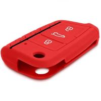 Banner - Funda silicona mando llave del coche 3 botones compatible con VW rojo negro