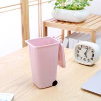 Mini Papelera De Escritorio En Plástico De 4 Colores Con Tapa Estuche De Almacenamiento Para Basura Pequeño Para Sala De Estar Y Mesa De Café - details 2