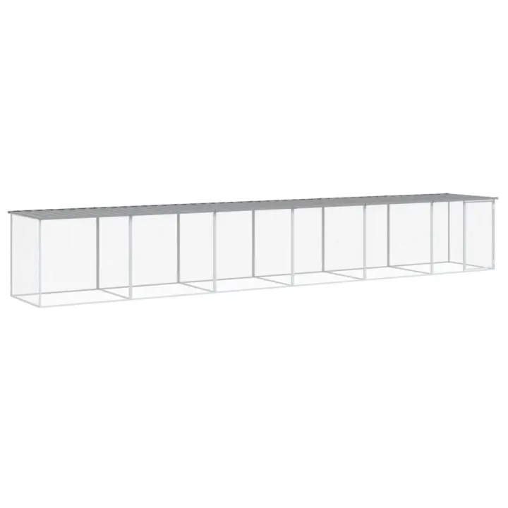vidaXL Gallinero con Techo Jaula de Gallinas Caseta Acero Galvanizado Color Antracita,  Gris claro, y mas - 1
