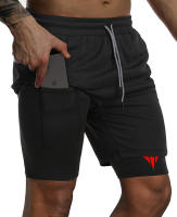 Shorts Deportivos Para Hombre Con Bolsillo Para Teléfono Y Pantalones Cortos De Gimnasio 2 En 1 Para Correr Y Ejercitarse Secado Rápido Transpirable Ligero - details 16