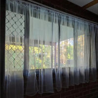 Cortinas De Tulle Transparente Y Sutil Para Sala De Estar Comedor Dormitorio Y Puerta De Ventana Blanco Decoración De Hogar Y Boda 2 Hojas - details 12