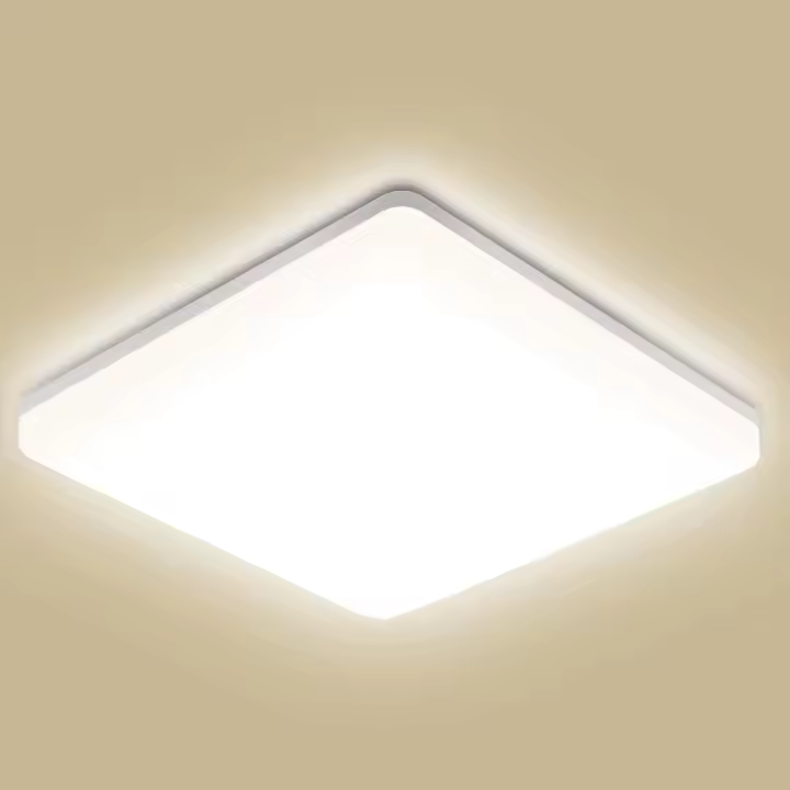 Lámpara de techo, 18W 1800LM Plafon Techo LED, Ip44 Impermeable, Cuadrada Led Lámpara de Baño Cocina Dormitorio Salón Pasillo Habitación Blanco Neutro 4000K [Clase de eficiencia energética A] - 1